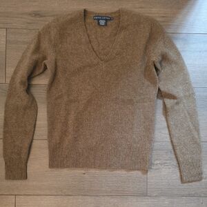 Ralph Lauren Woman's Cashmere Brown V-Neck Sweater